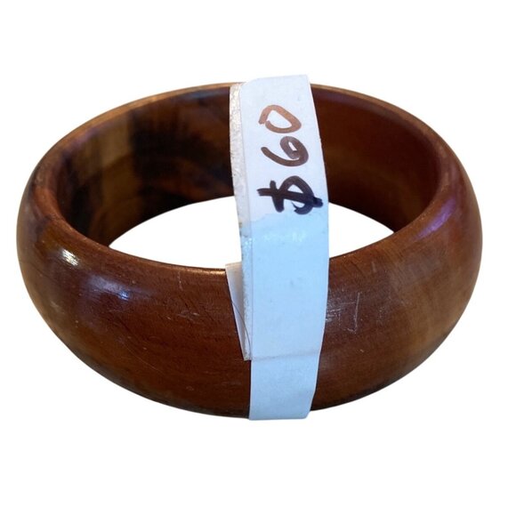 Vintage Wooden Bangle Bracelet - Picture 6 of 6